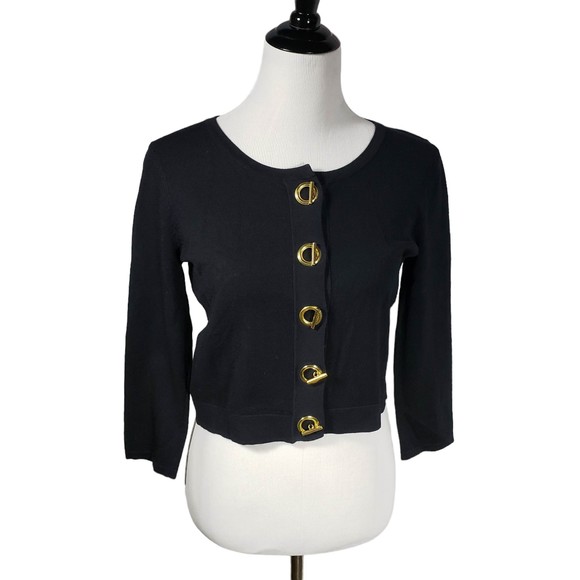 Spense Sweaters - Spense Women's size Small Black & Gold Short Sweater NWT
